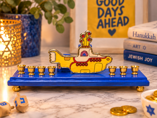 Collector Beatles Yellow Submarine Menorah Judaica Hanukkah Magnet Bottle Opener