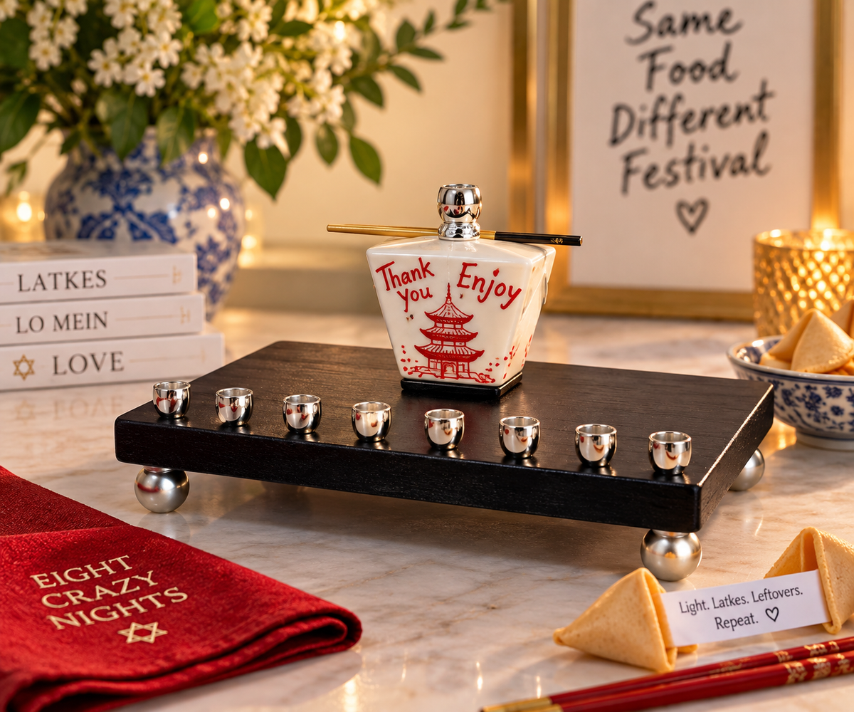 Chinese Takeout Box Menorah | Handmade Hanukkah Menorah