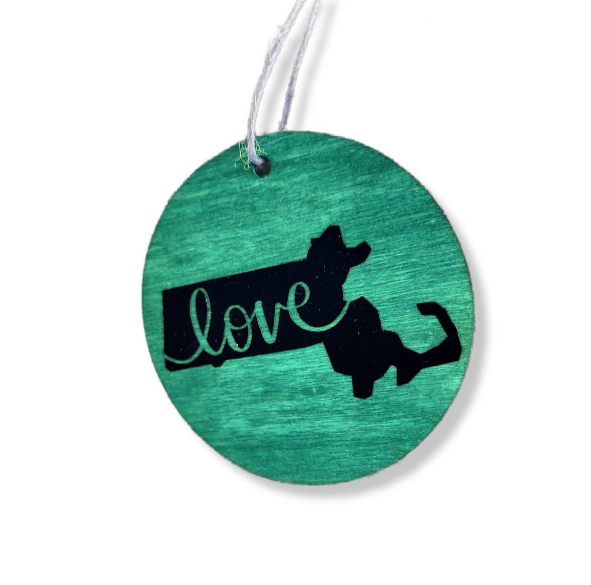 Massachusetts with Love Ornament