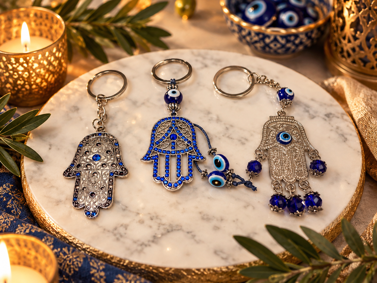 Israeli Hamsa Keychains — Choose Your Style