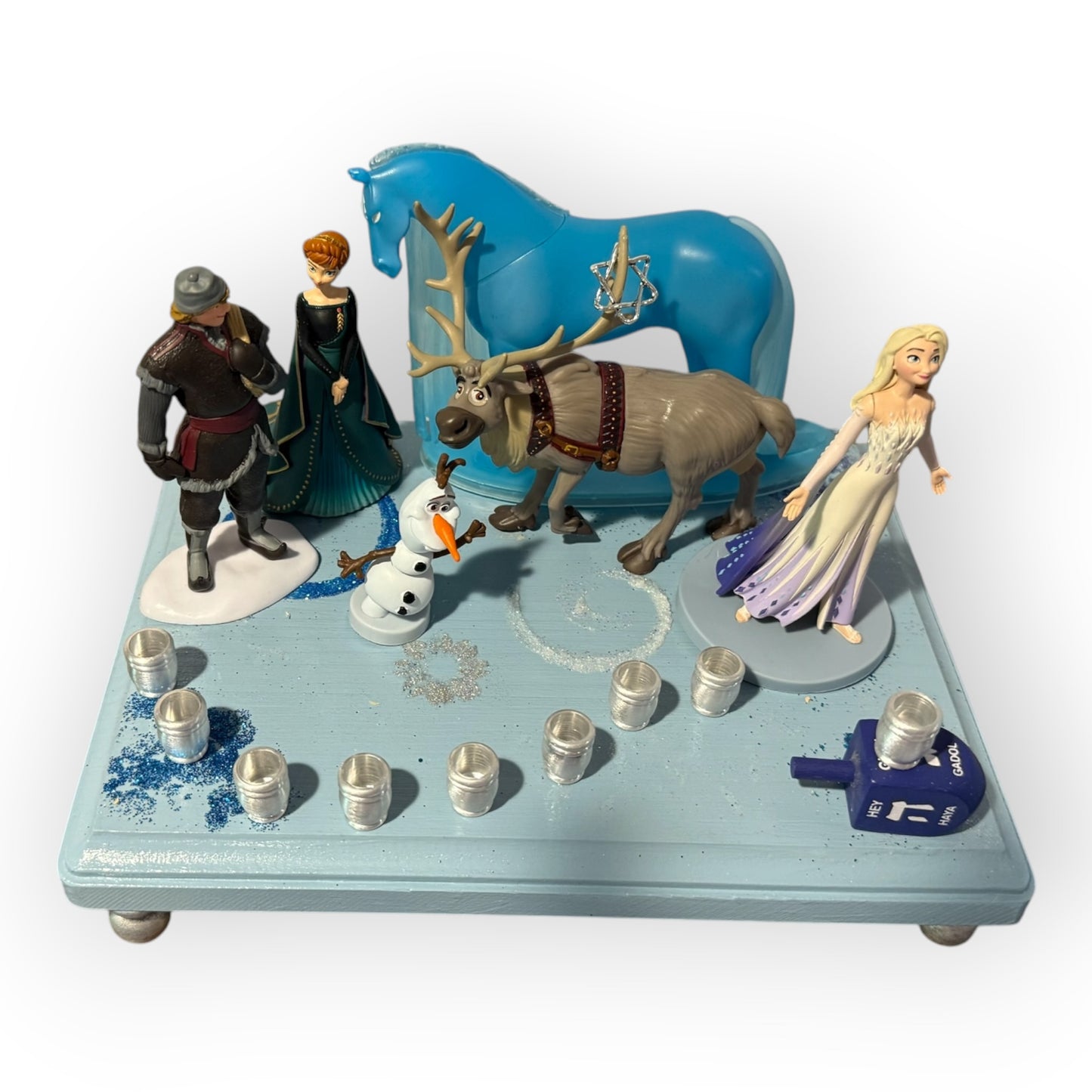 Frozen Menorah Princess Menorah Classic Disney Judaica Hanukkiah Anna and Elsa