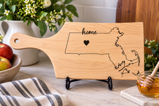 Massachusetts Home Engraved Hard Maple Serving & Cutting Board