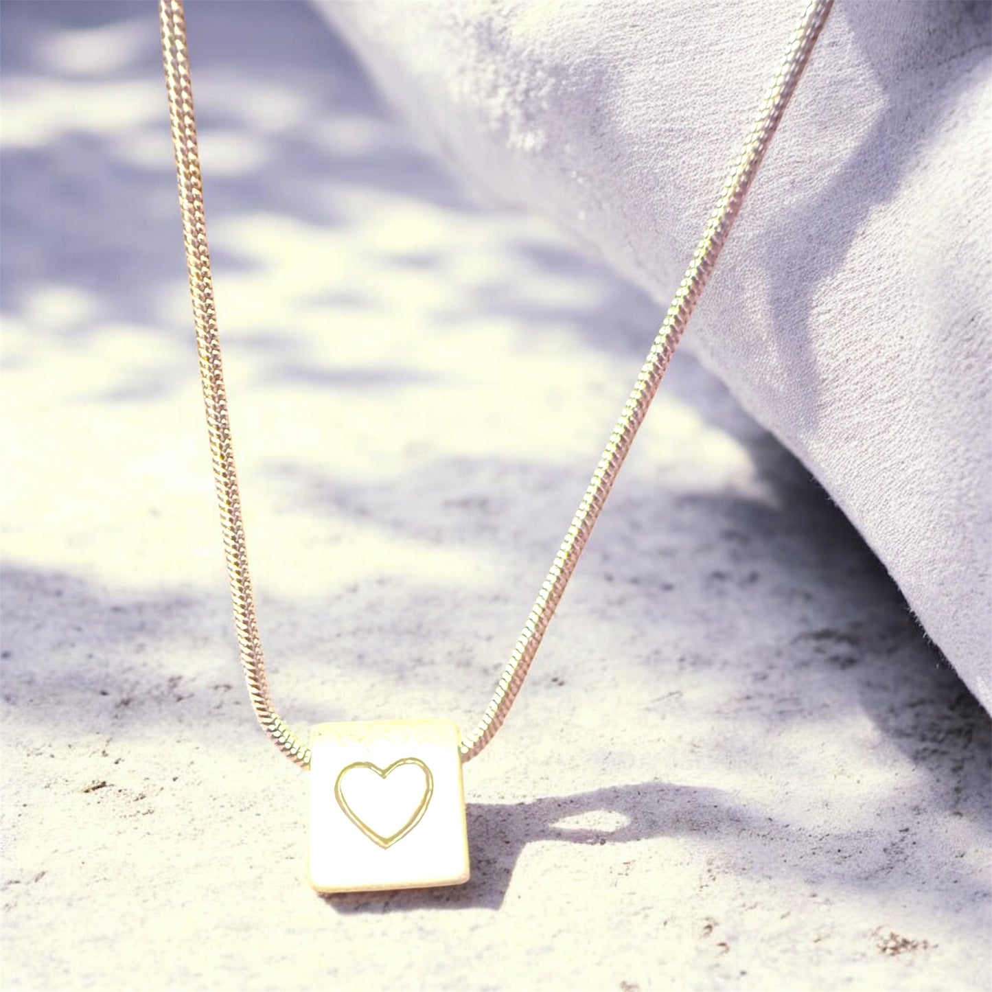 Vintage Sterling Silver Star of David Chai & Heart bead charm necklace