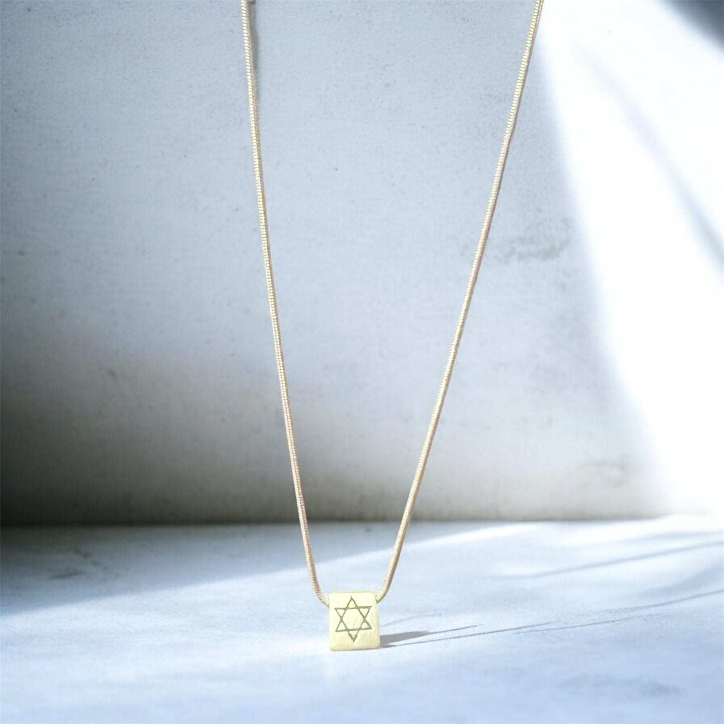 Vintage Sterling Silver Star of David Chai & Heart bead charm necklace