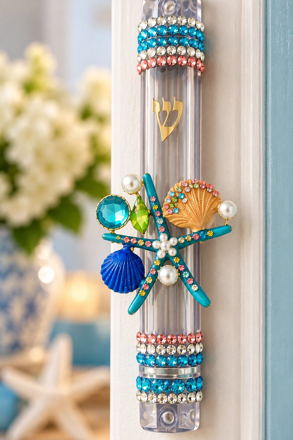 Treasures of the Sea Mezuzah Case