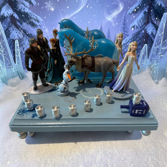 Frozen Menorah Princess Menorah Classic Disney Judaica Hanukkiah Anna and Elsa