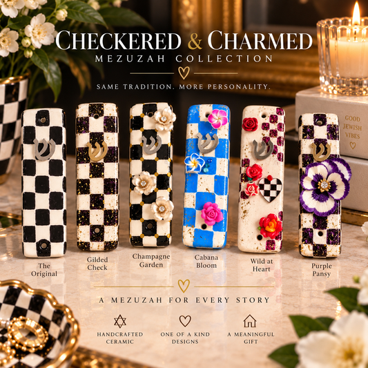 Checkered & Charmed Ceramic Mezuzah Collection
