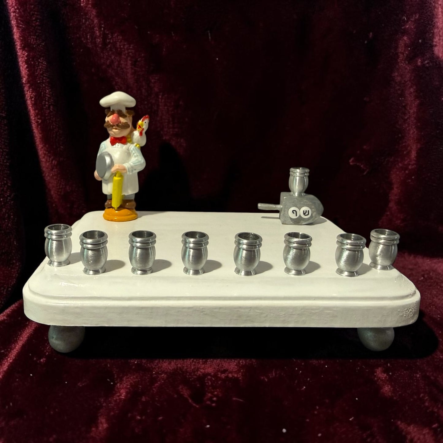 Collectors Muppets Chef Vintage Repurposed Figures Menorah Hanukah Chanukah Judaica