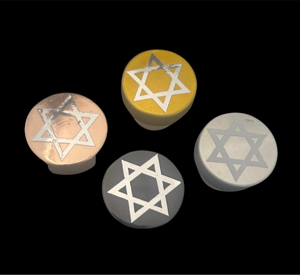 Jewish Star Metallic Wine Stopper- Hanukkah wooden wine cork