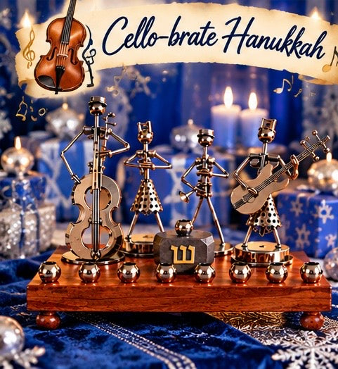 Hanukkah Quartet Menorah | One-of-a-Kind Iron Art Menorah