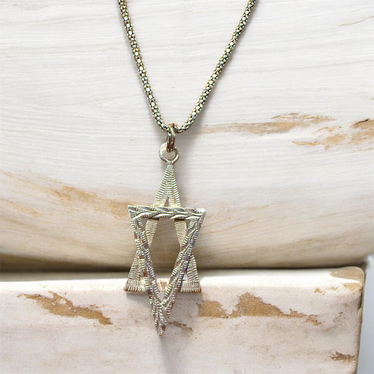 Vintage Sterling Silver Star of David pendant necklace