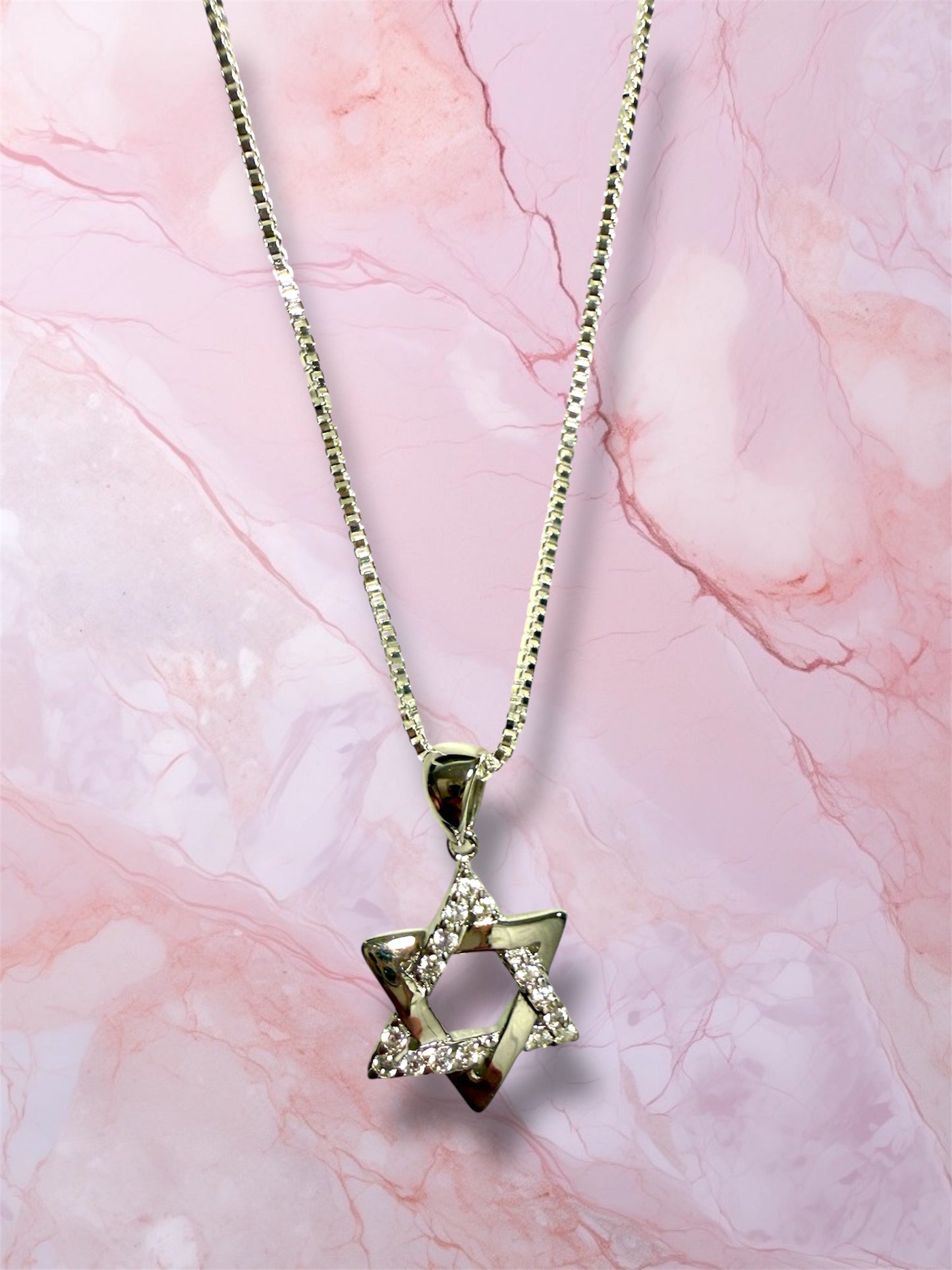 Sterling Silver Interwoven Jewish Star Magen David necklace