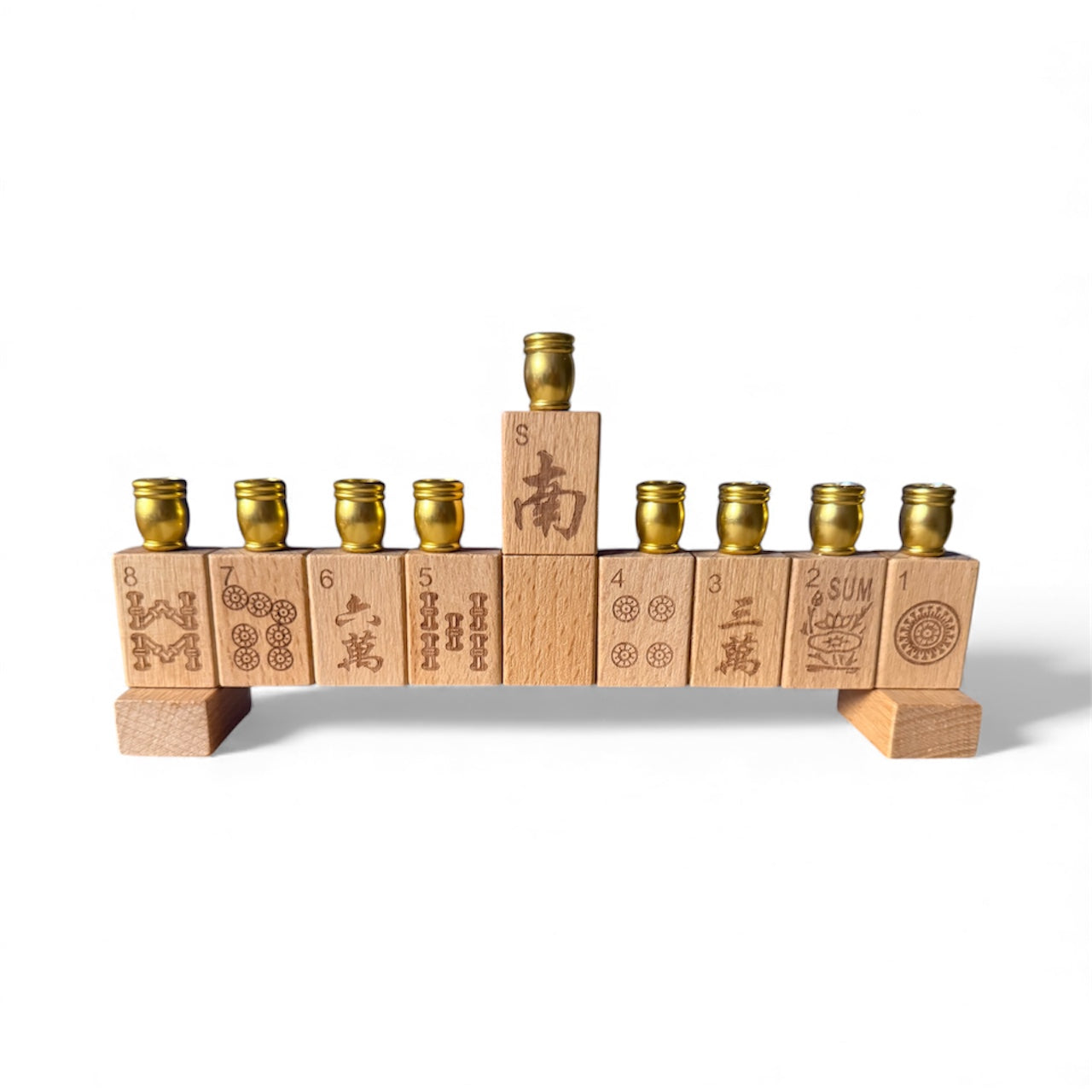 MahJong Menorah unique Repurposed Judaica Game Hanukkiah Chanukah candles Jewish