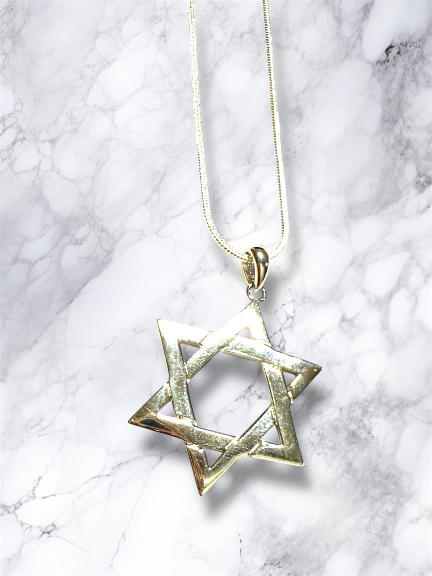 Sterling Silver Woven Jewish Star Magen David necklace