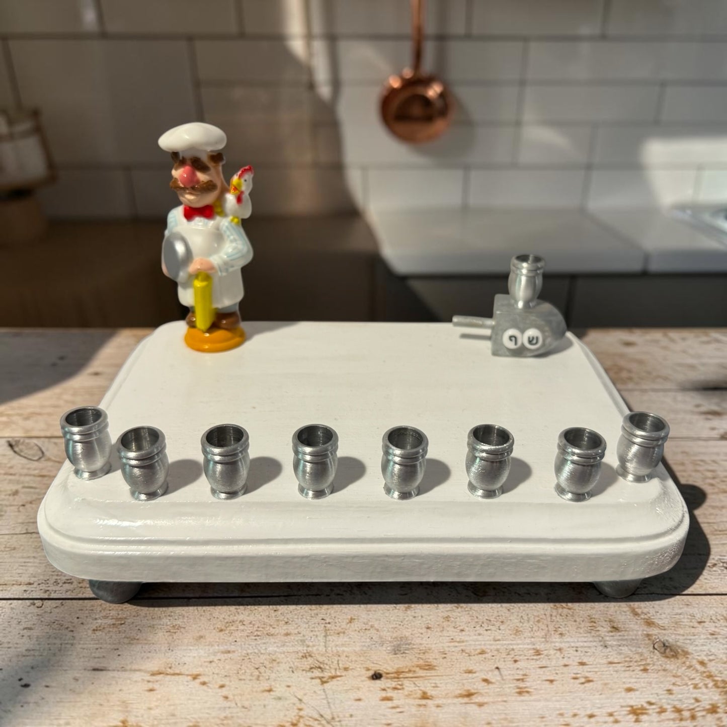 Collectors Muppets Chef Vintage Repurposed Figures Menorah Hanukah Chanukah Judaica