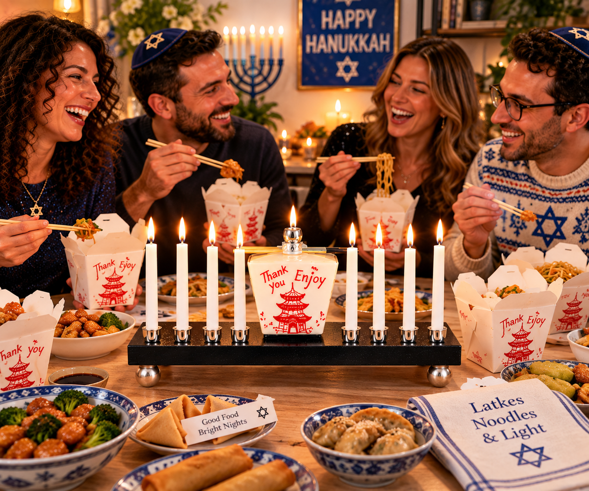 Chinese Takeout Box Menorah | Handmade Hanukkah Menorah