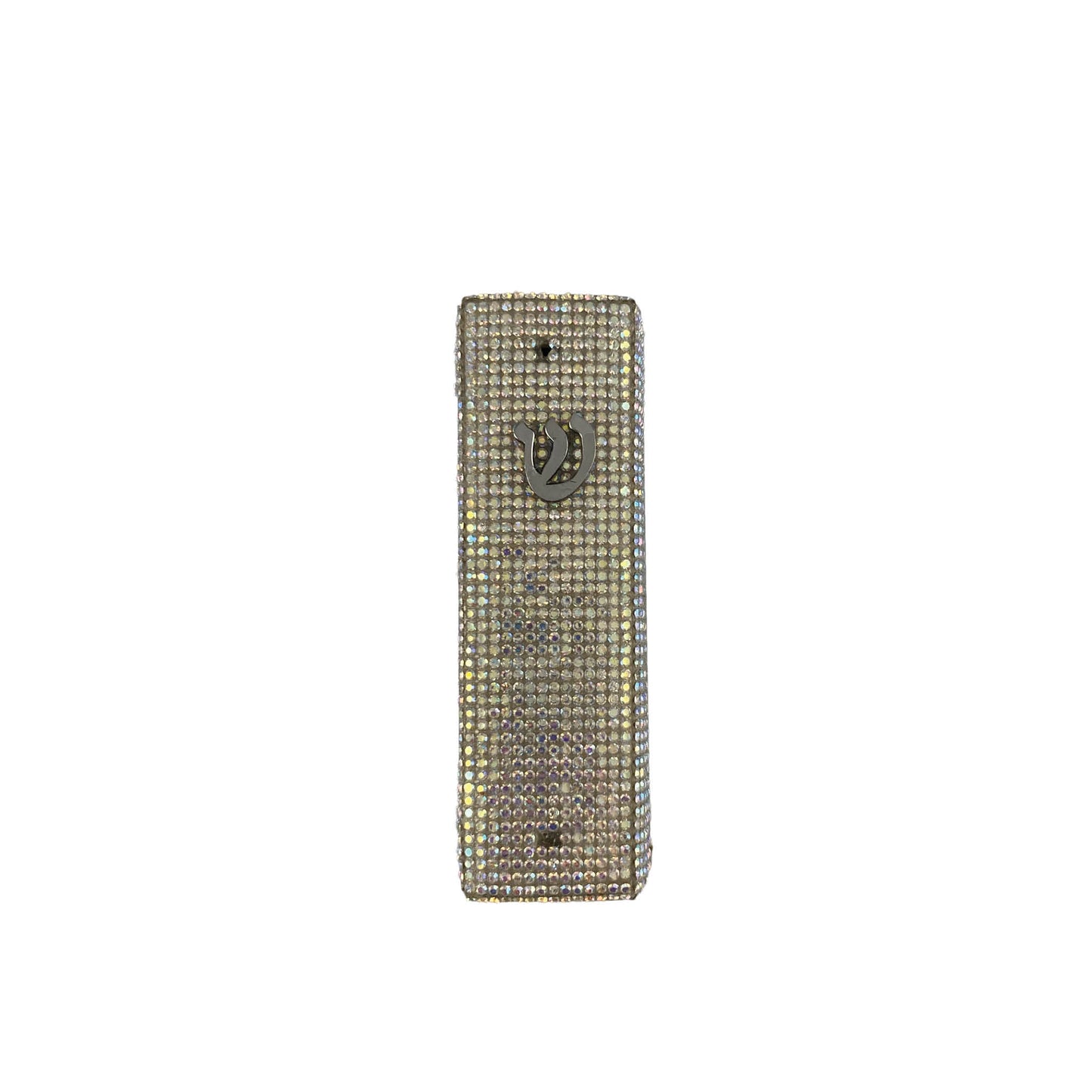 Rhinestone & Checkerboard Ceramic Mezuzah Case