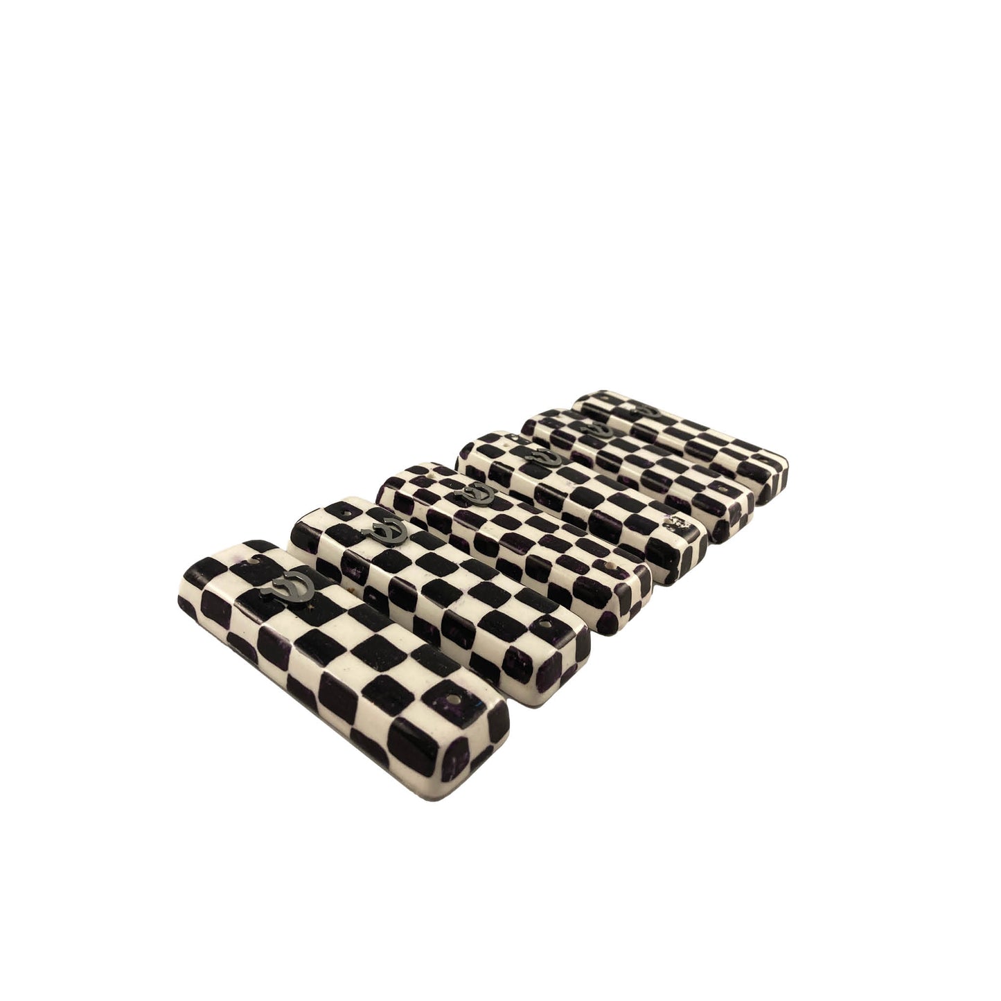 Plain Checkerboard Ceramic Mezuzah Case