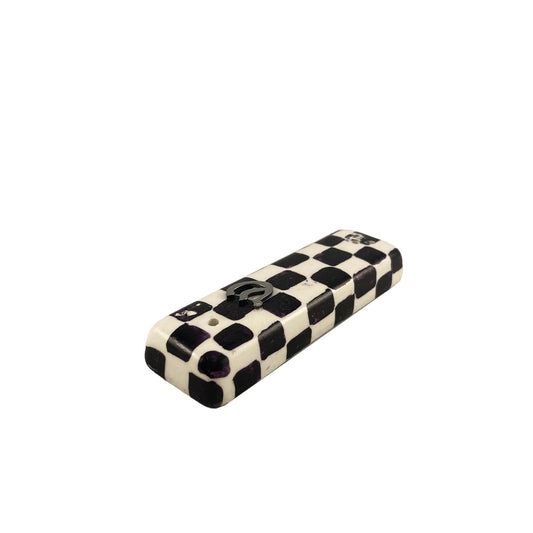 Plain Checkerboard Ceramic Mezuzah Case