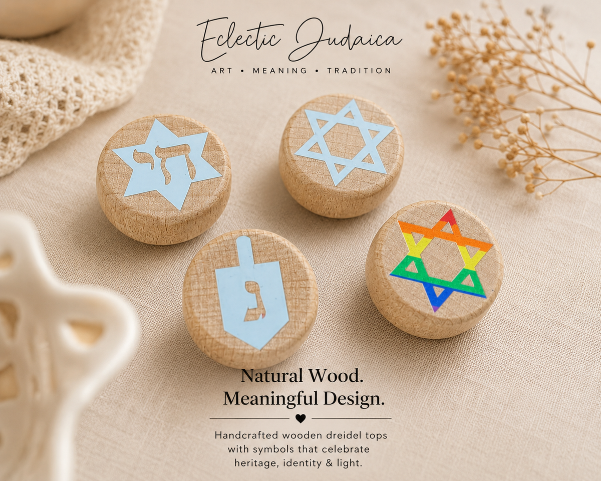 Natural Wood Jewish Wine Bottle Stopper