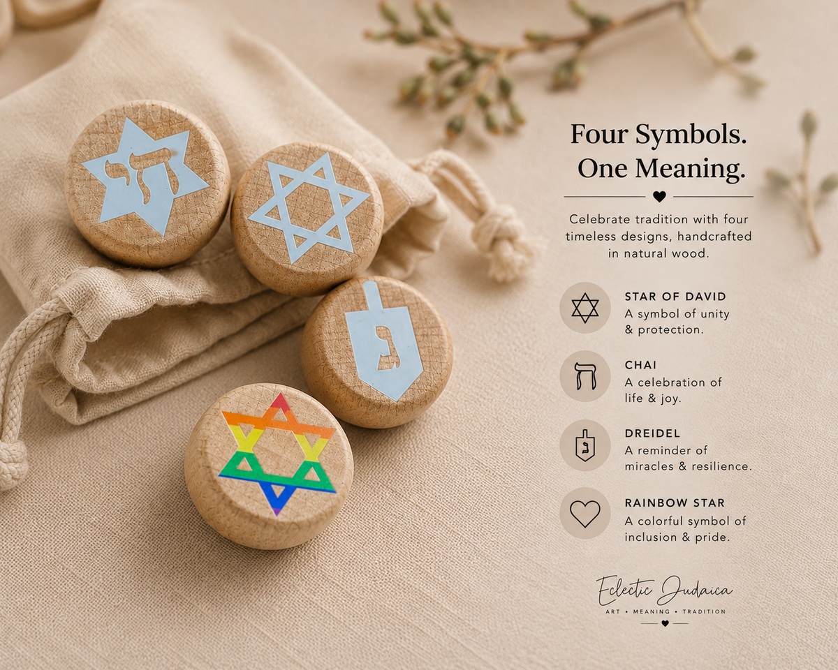 Natural Wood Jewish Wine Bottle Stopper