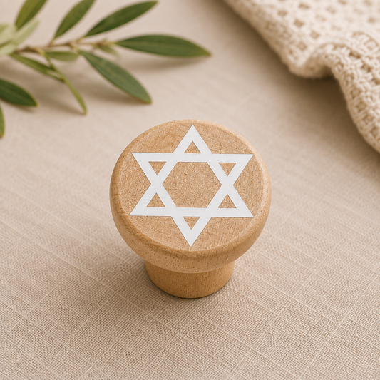 Natural Wood Jewish Wine Bottle Stopper