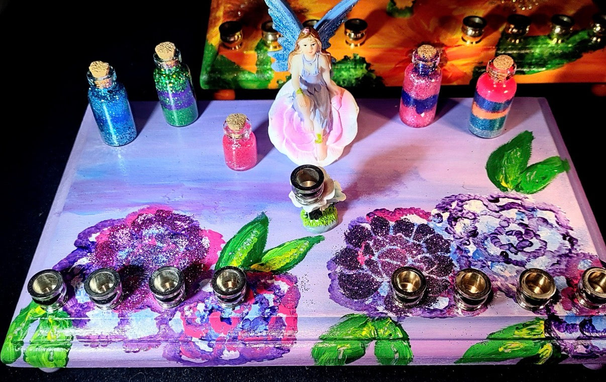 Fairy flower Menorah whimsical Judaica Jewish Hanukah gift