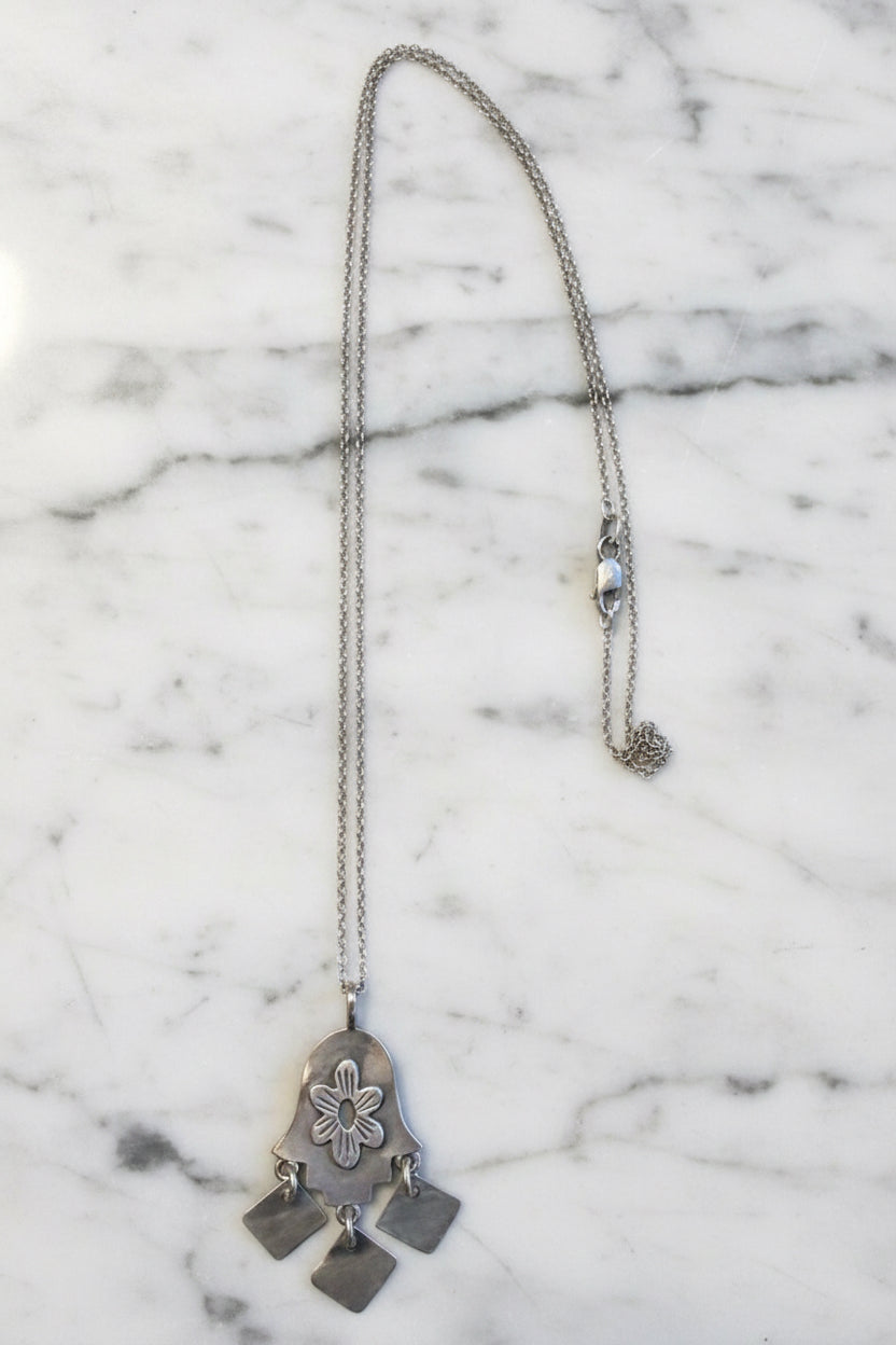 Folklorica Sterling Silver Hamsa Necklace