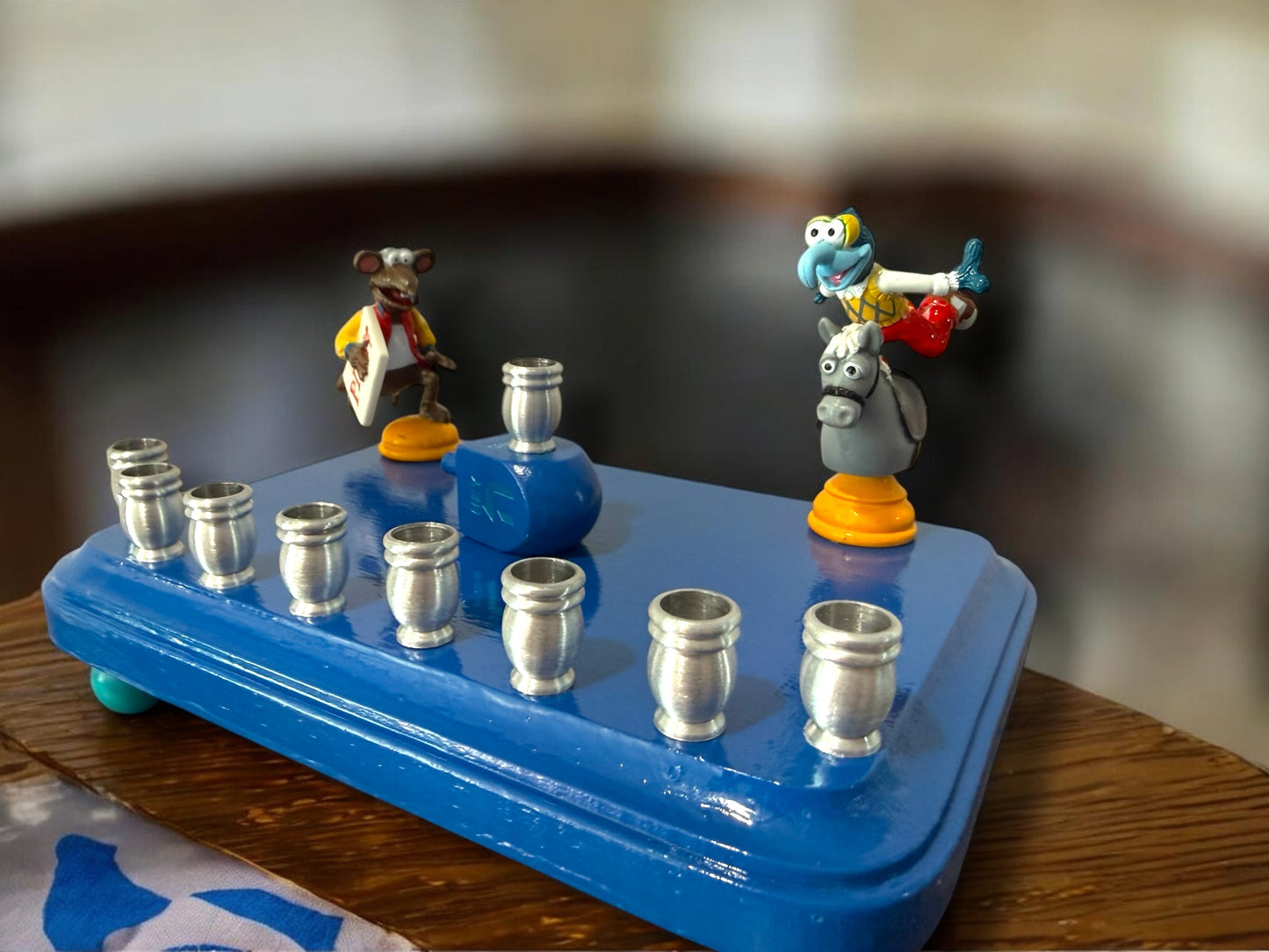 Collectors Muppets Gonzo and Ralph Vintage Repurposed Figures Menorah Hanukah Chanukah judaica
