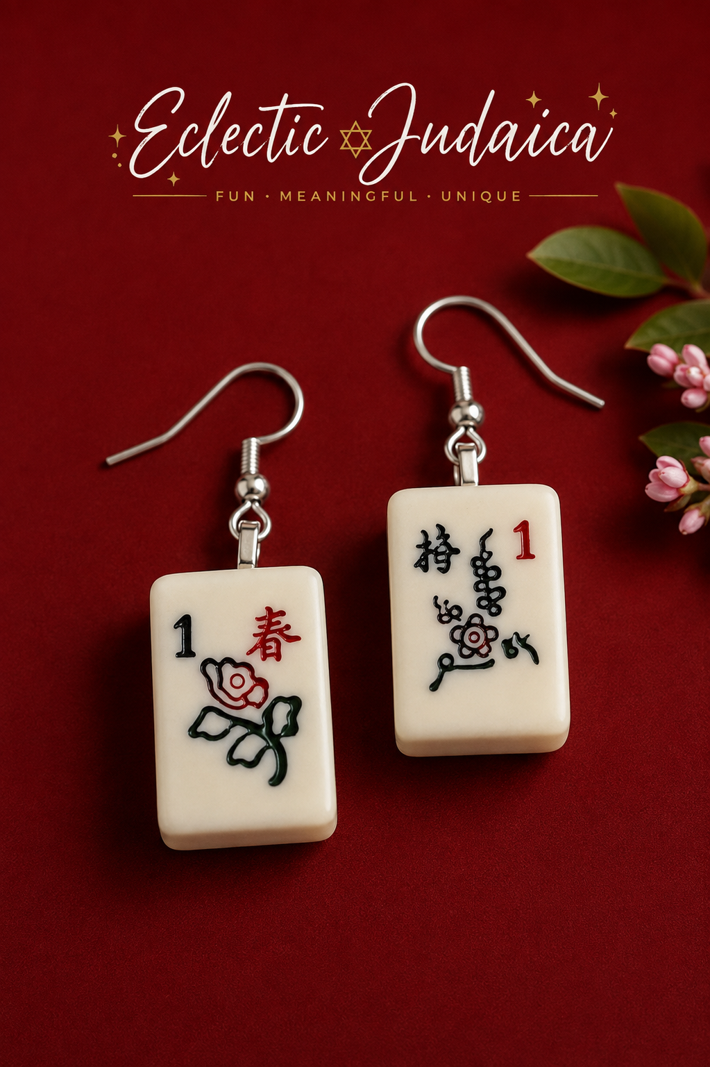 Genuine Mah Jong Tile Earrings | Mahjong Jewelry