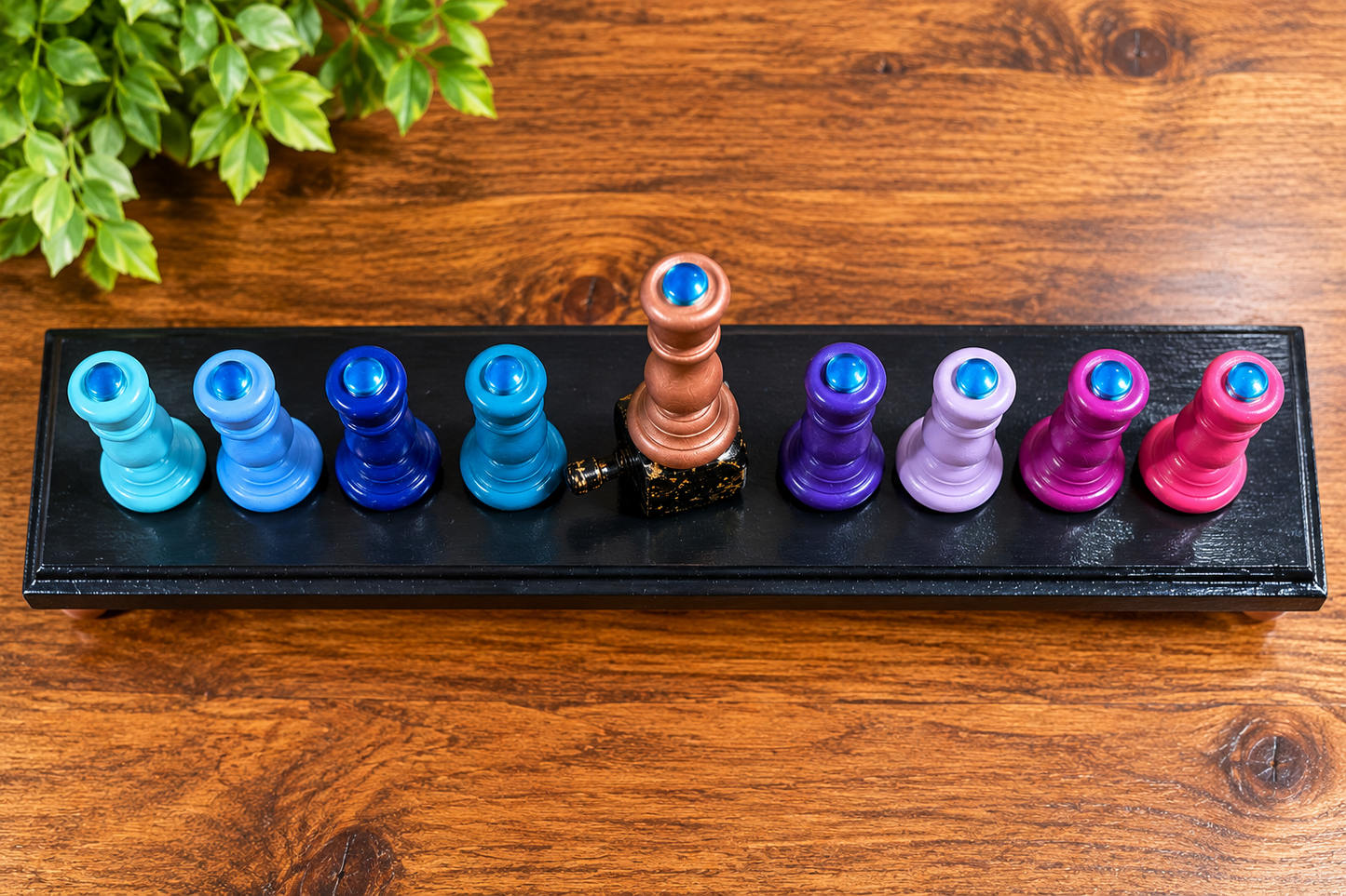 The Zaphira Menorah

Hand-Painted Jewel Tone & Rose Gold Wood Menorah