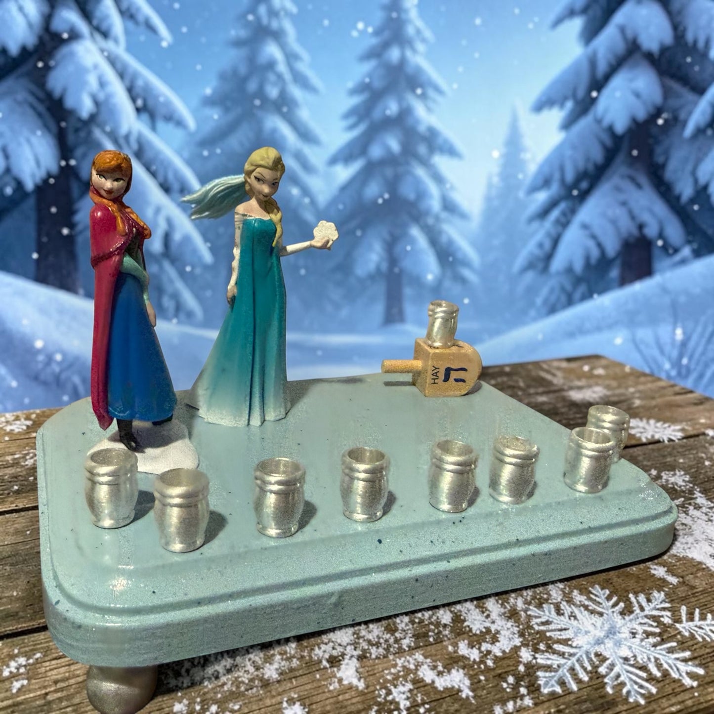 Princess Menorah Classic Disney Judaica Hannukah Frozen Anna Elsa