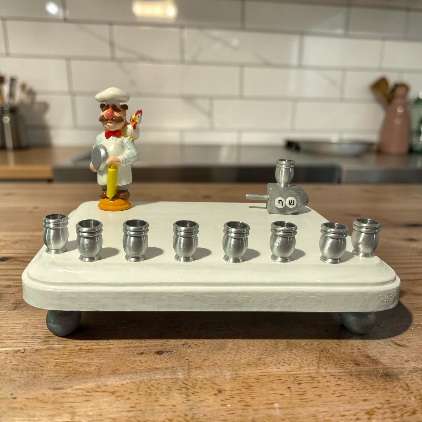 Collectors Muppets Chef Vintage Repurposed Figures Menorah Hanukah Chanukah Judaica