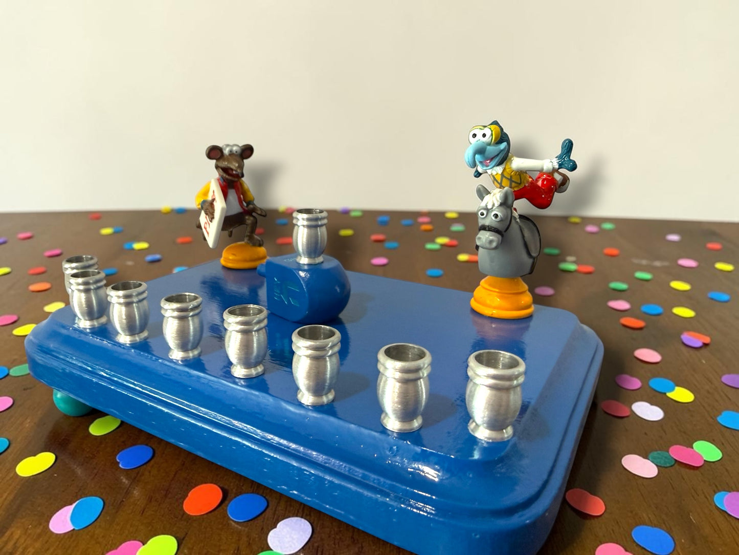 Collectors Muppets Gonzo and Ralph Vintage Repurposed Figures Menorah Hanukah Chanukah judaica