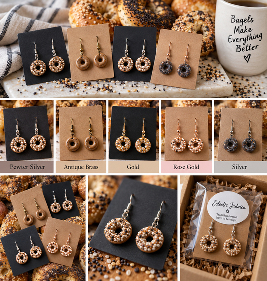 Handmade Mini Bagel Earrings