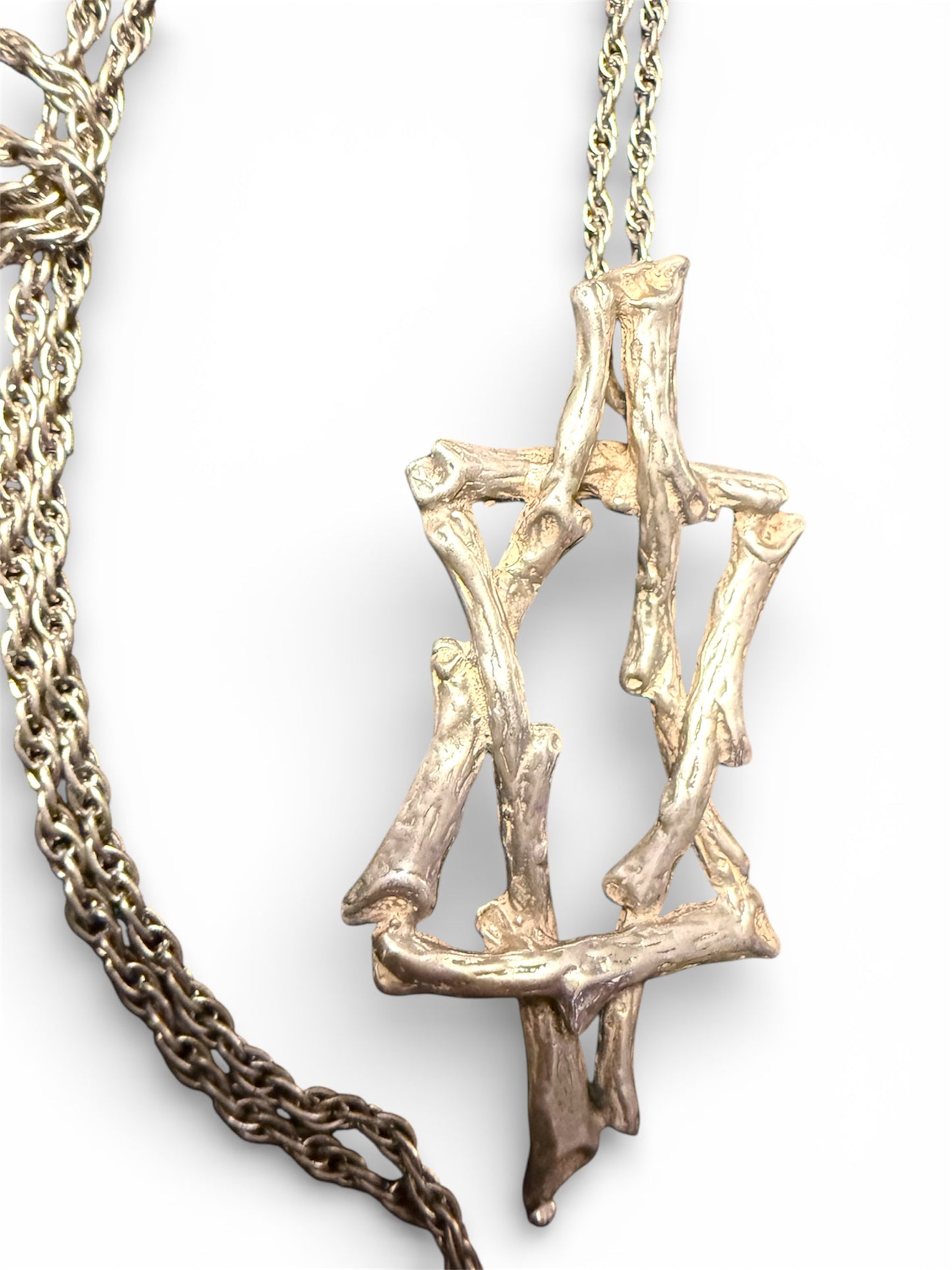 Vintage Sterling Silver Star of David pendant necklace