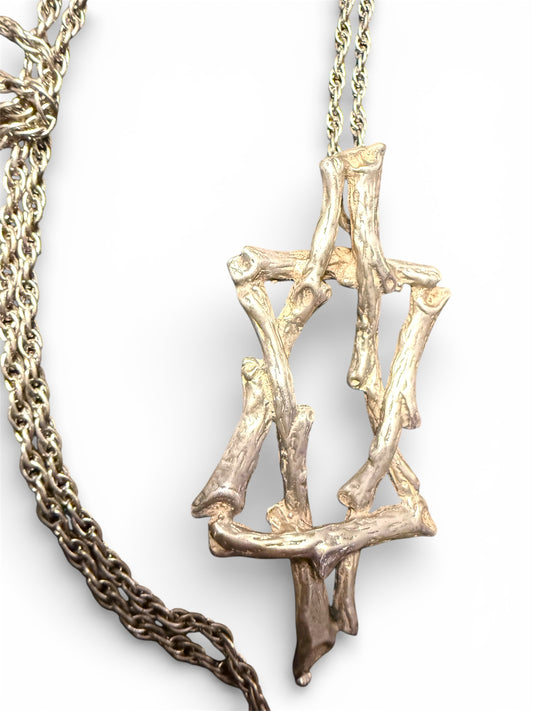 Vintage Sterling Silver Star of David pendant necklace