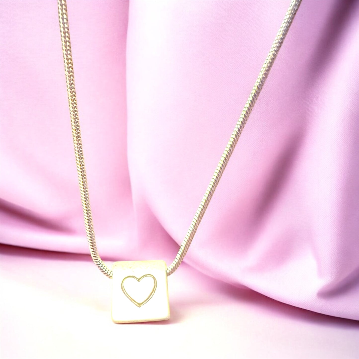 Vintage Sterling Silver Star of David Chai & Heart bead charm necklace