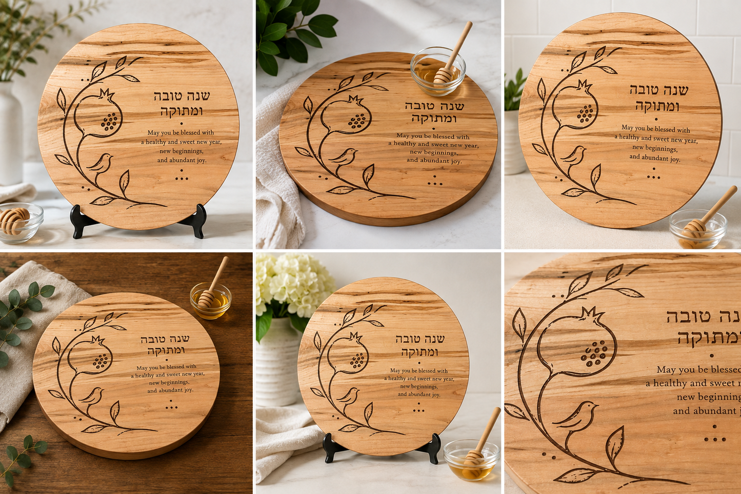 Shana Tova Rosh Hashanah Challah & Honey Board