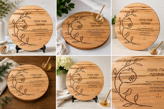Shana Tova Rosh Hashanah Challah & Honey Board