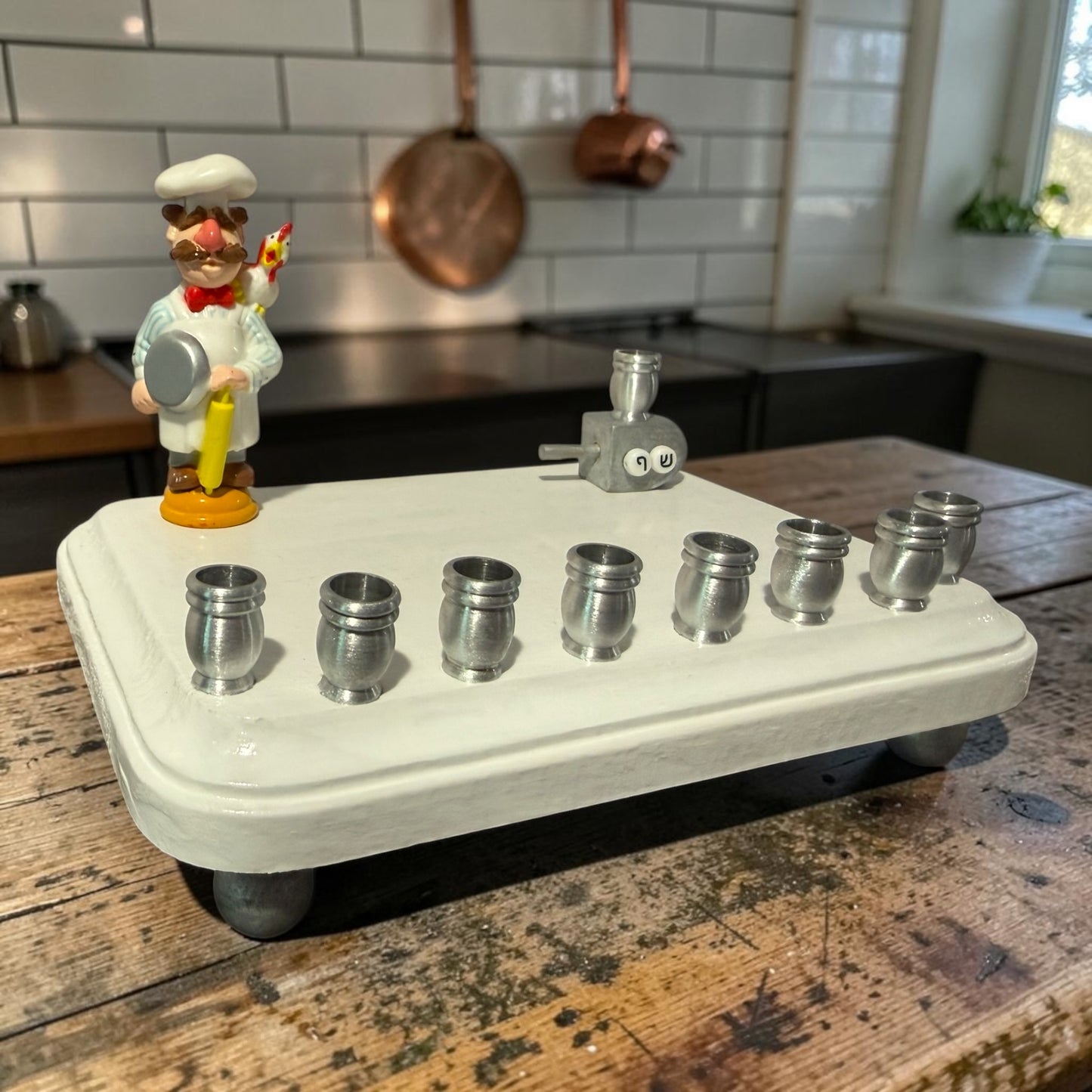 Collectors Muppets Chef Vintage Repurposed Figures Menorah Hanukah Chanukah Judaica