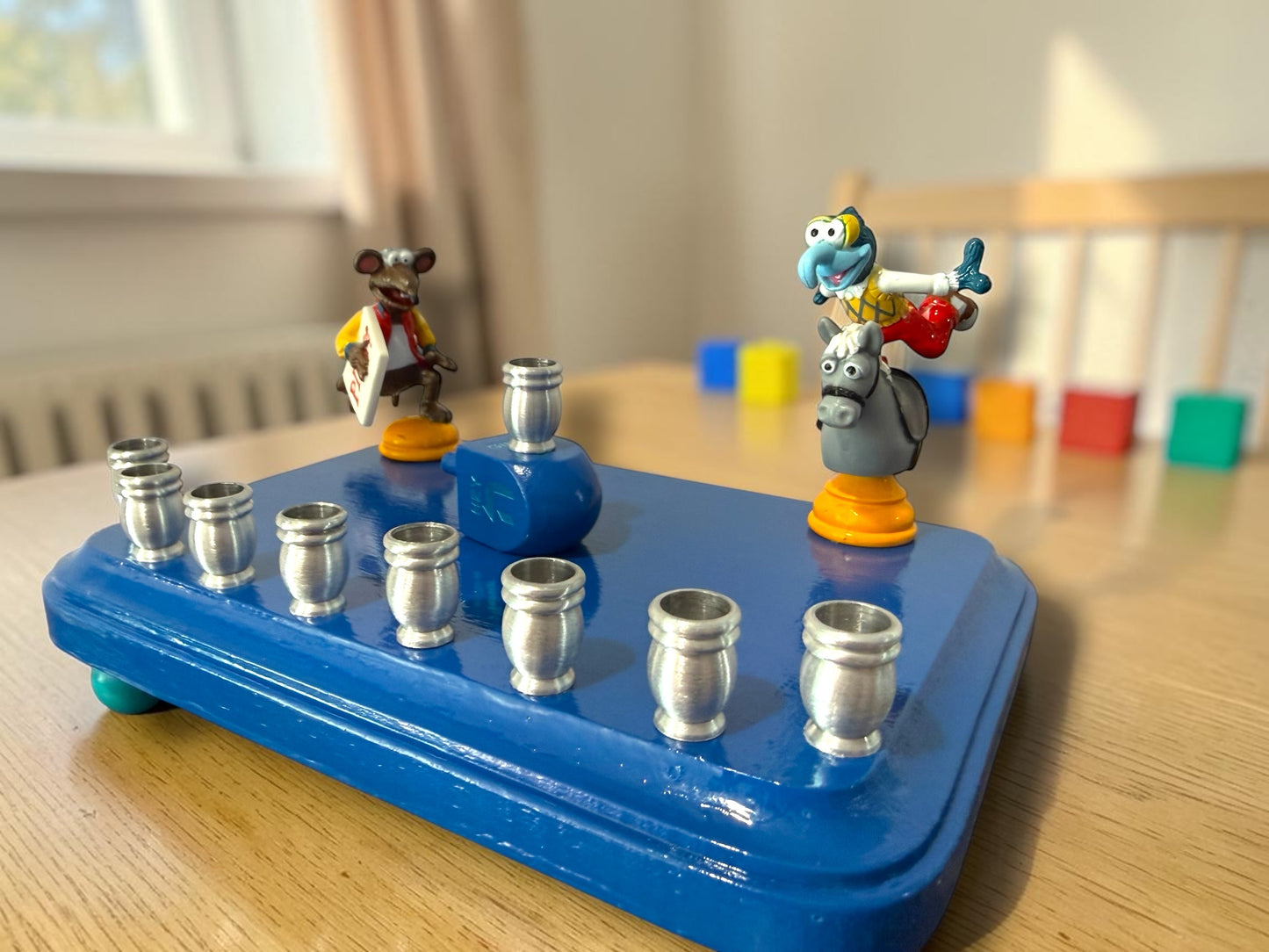 Collectors Muppets Gonzo and Ralph Vintage Repurposed Figures Menorah Hanukah Chanukah judaica