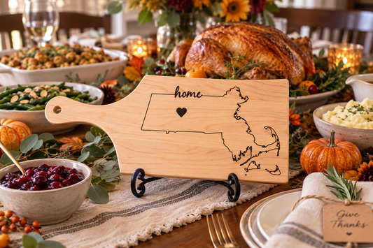 Massachusetts Home Engraved Hard Maple Serving & Cutting Board