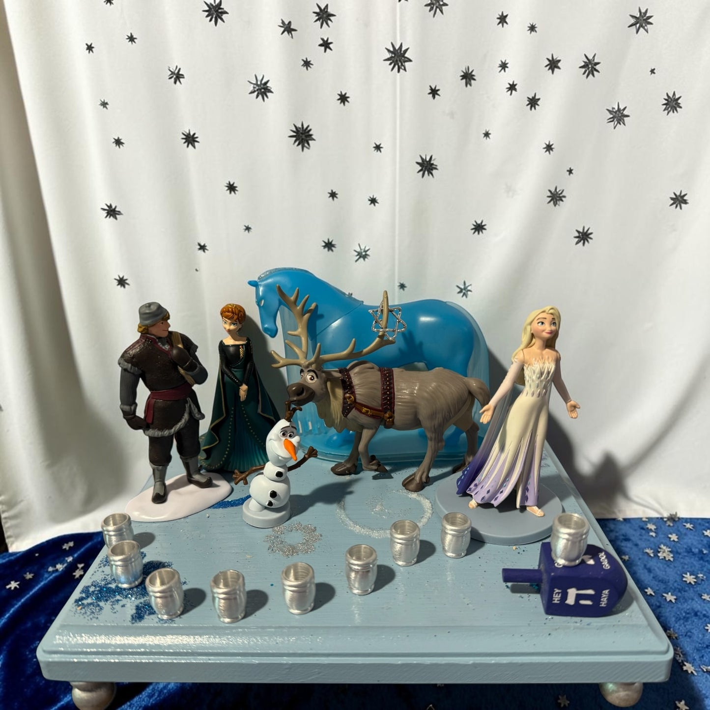 Frozen Menorah Princess Menorah Classic Disney Judaica Hanukkiah Anna and Elsa