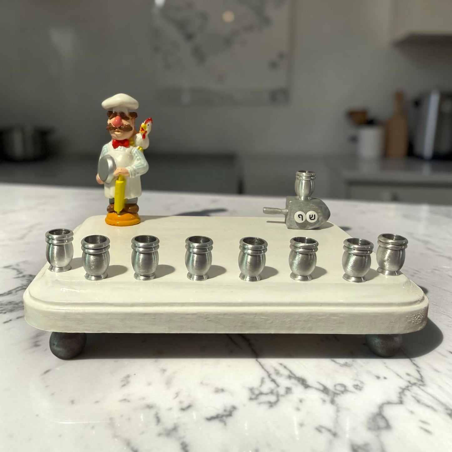 Collectors Muppets Chef Vintage Repurposed Figures Menorah Hanukah Chanukah Judaica
