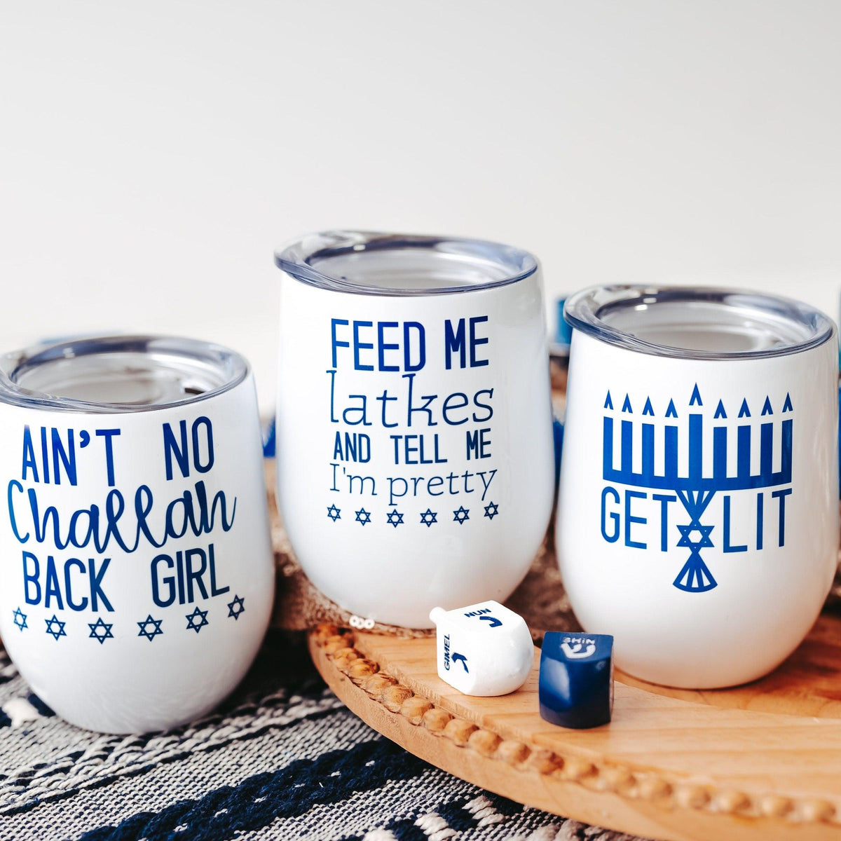 Feed Me Latkes and Tell Me I'm Pretty Wine Tumbler
