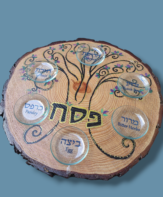 Hand Painted Tree of Life Seder Plate