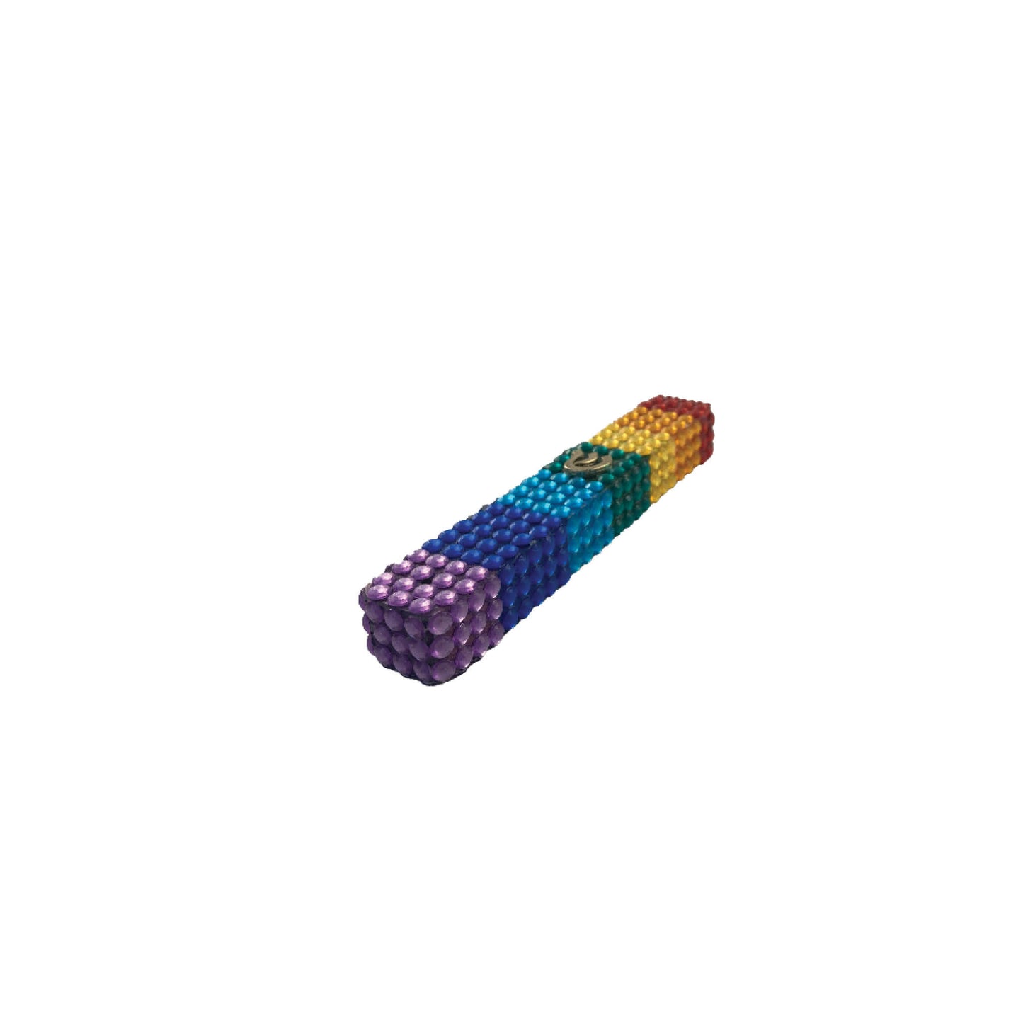 Rainbow Rhinestone Mezuzah Case