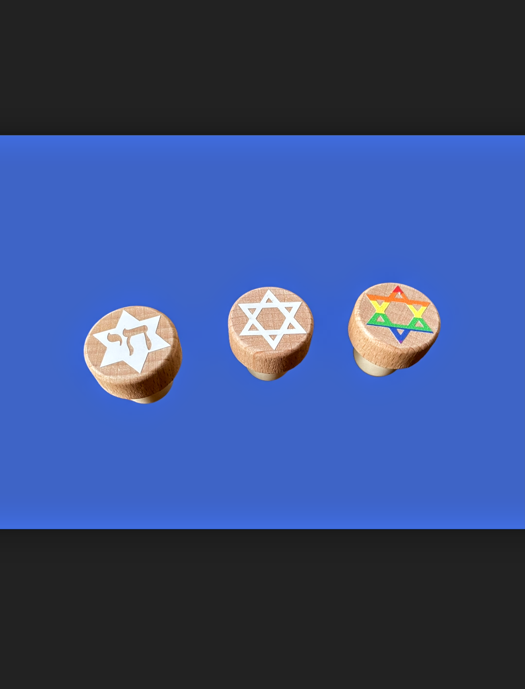 Jewish 6-pointed Star/ Dreidel Wine Stoppers