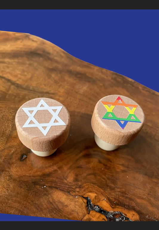 Jewish 6-pointed Star/ Dreidel Wine Stoppers